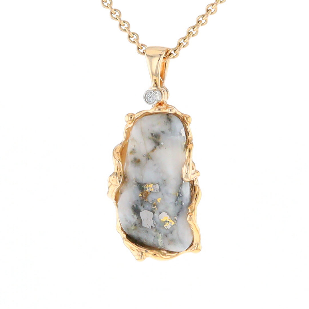 Free Form Gold Quartz Pendant