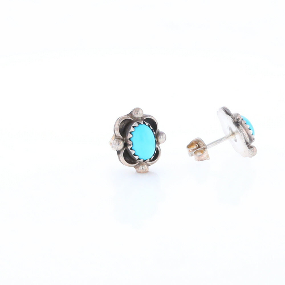 Turquoise Floral Framed Earrings