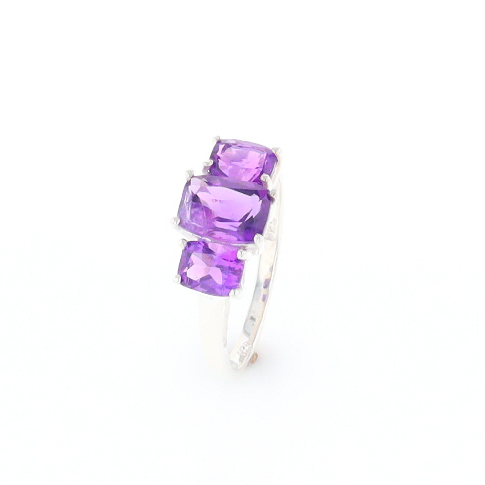 3-Stone Amethyst Ring