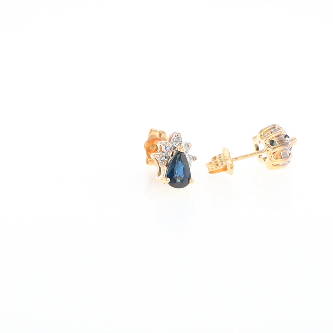 Pear Sapphire & Diamond Earrings