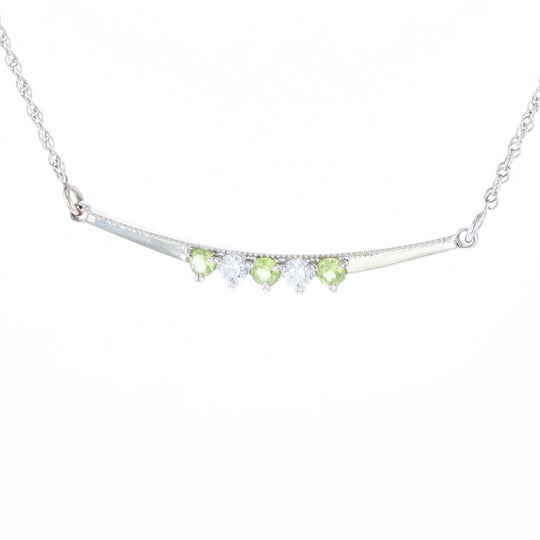 Peridot & Diamond Mother's Necklace