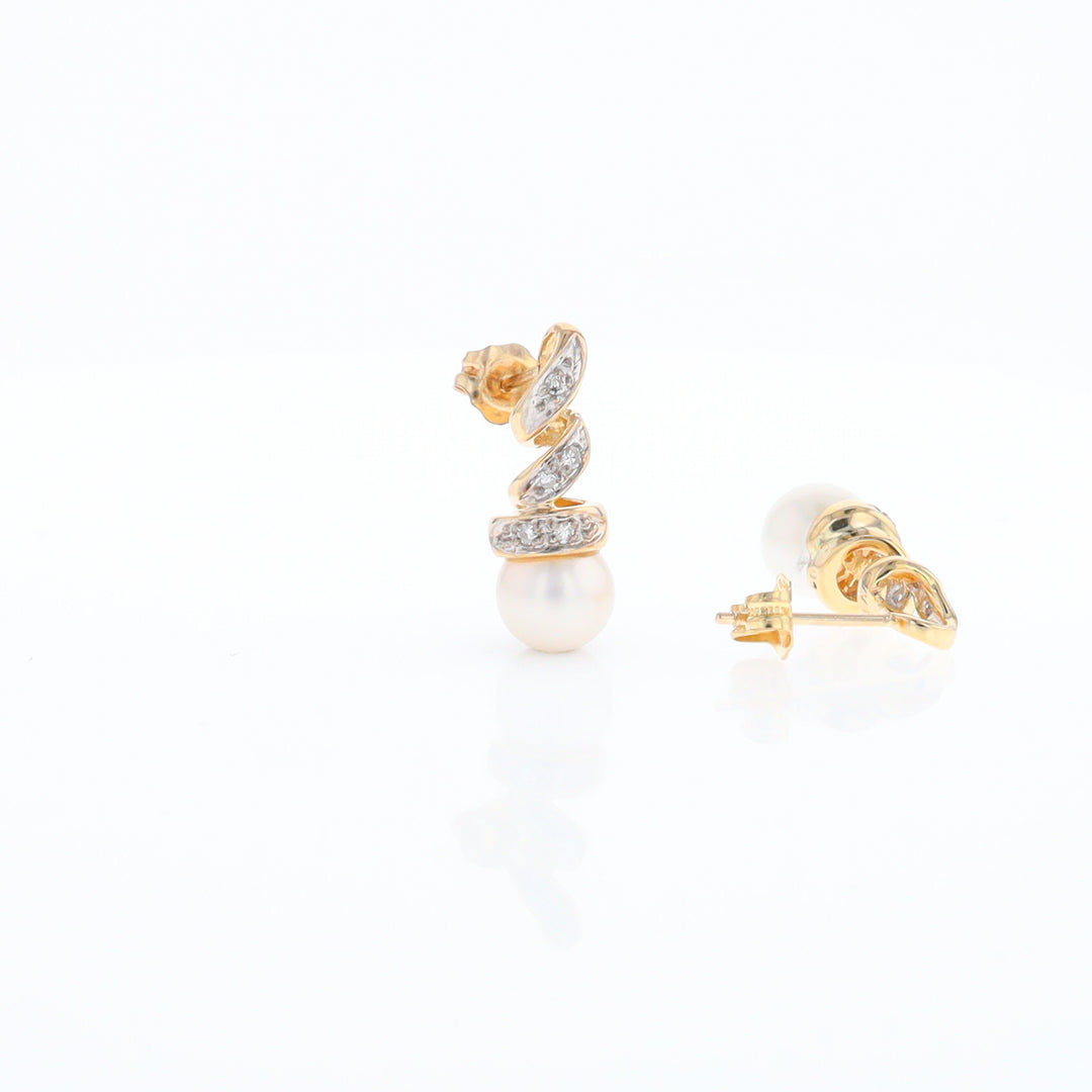 Pearl Spiral Stud Earrings