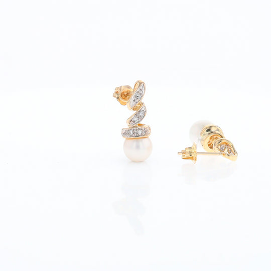 Pearl Spiral Stud Earrings