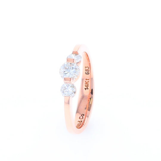 Rose Gold Three-Stone Engagement Ring