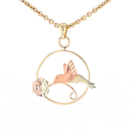 Hummingbird & Rose Pendant