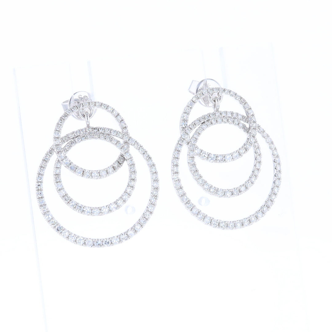 Diamond Circle Dangle Earrings