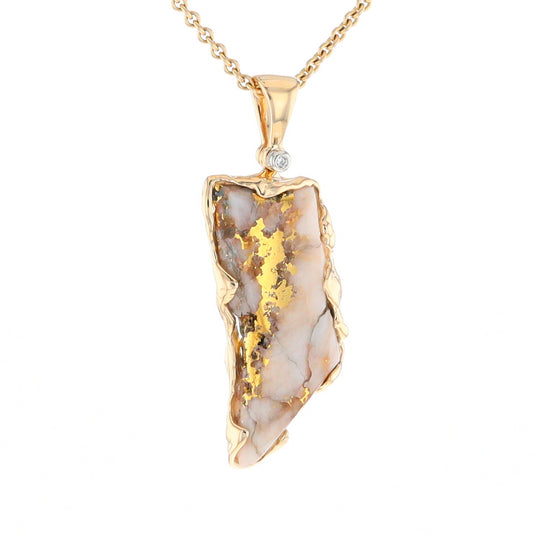 Gold Quartz Freeform Pendant (G2)