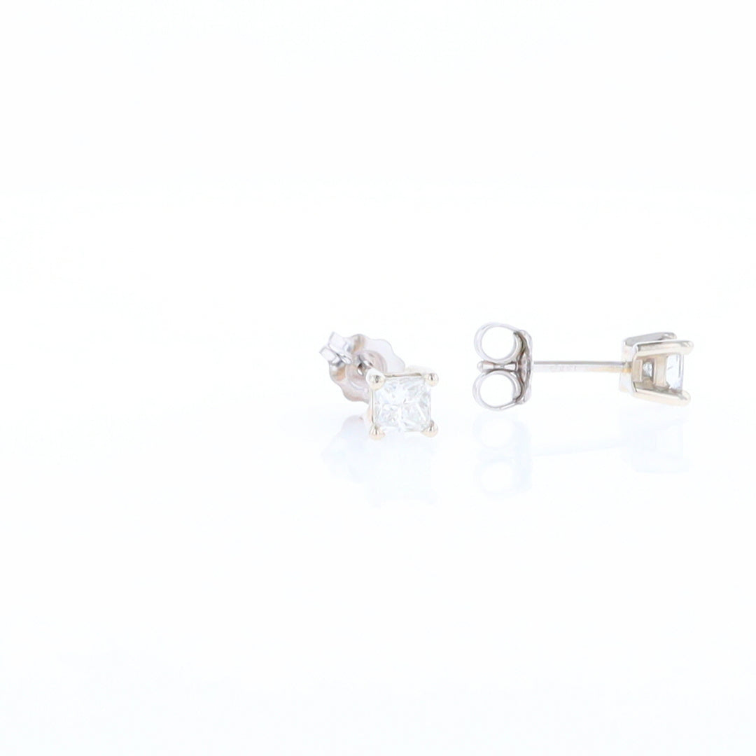 0.43ctw Princess Cut Diamond Stud Earrings