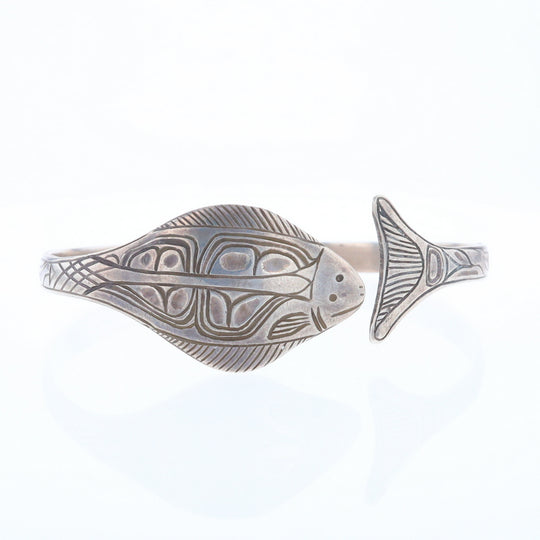 Halibut Fish Engraved Cuff Bracelet