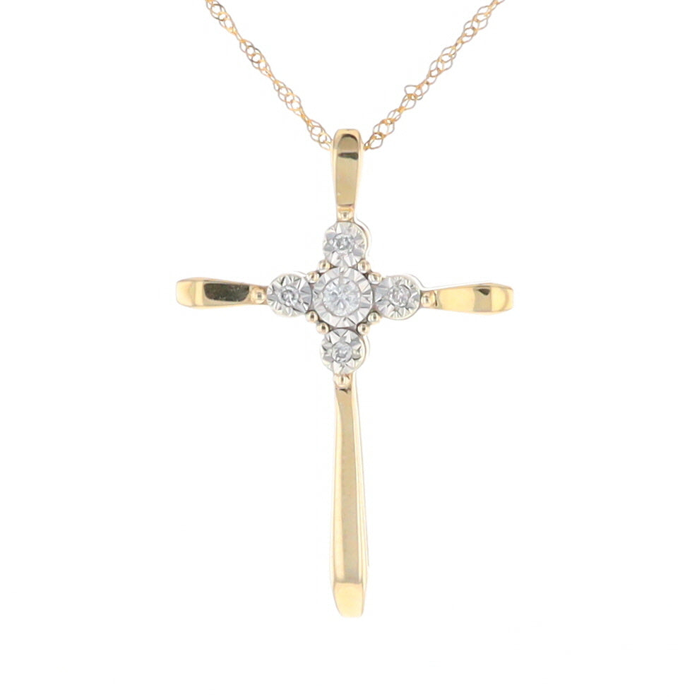 Illusion Cluster Cross Necklace