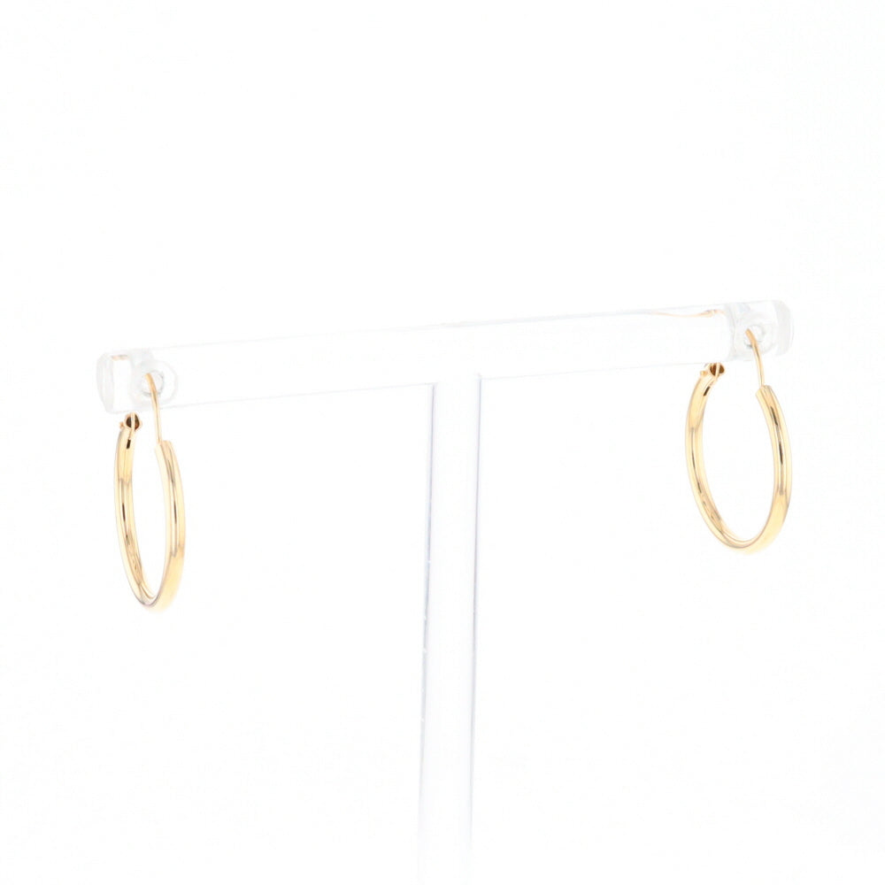 Gold Hollow Tube Hoop Earrings