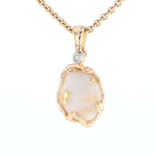 Gold Quartz Free Form Pendant