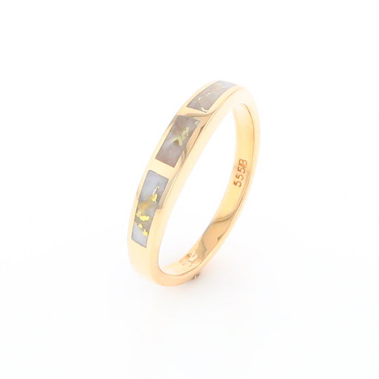 3 Section Gold Quartz Ring Lady’s Anniversary Band G2