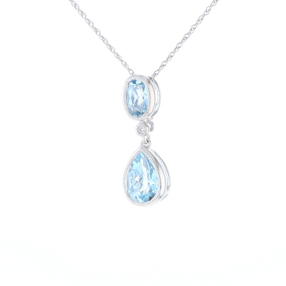 Oval and Pear-Shaped Aquamarine Pendant