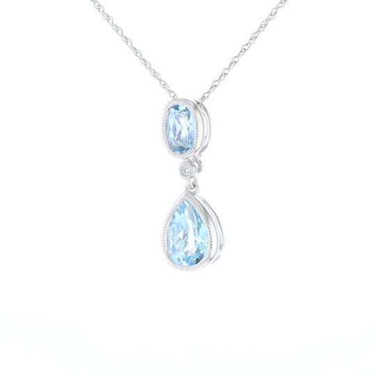 Oval and Pear-Shaped Aquamarine Pendant