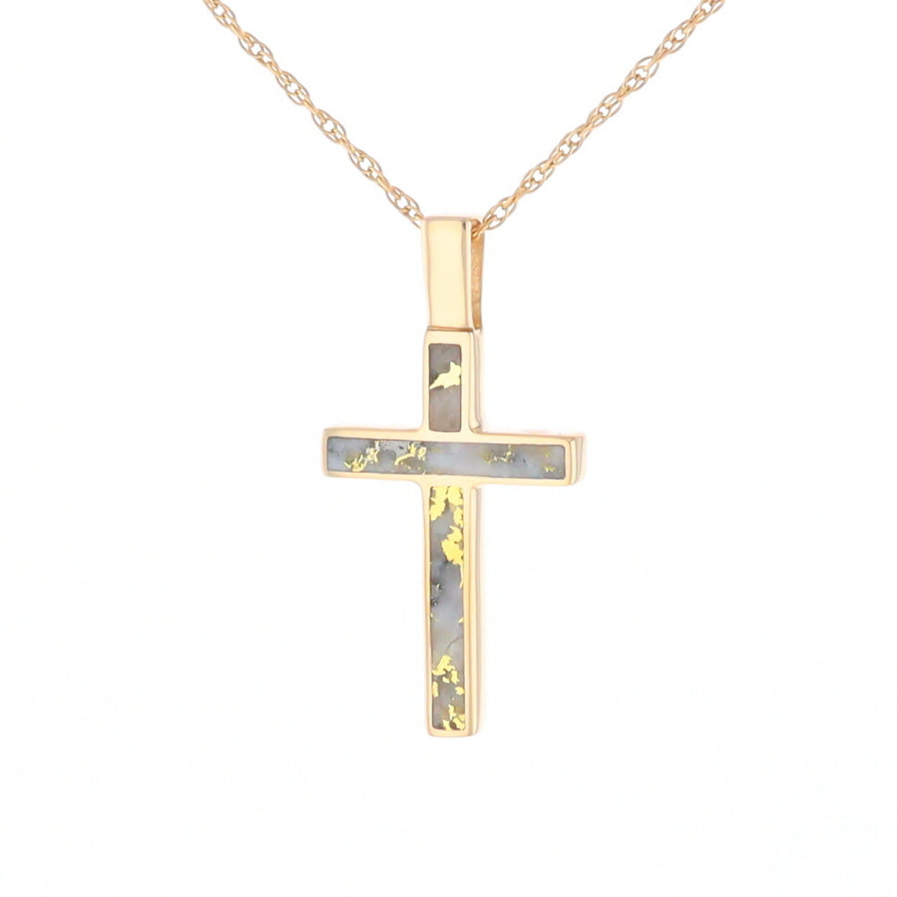 Three Section Gold Quartz Cross - G2