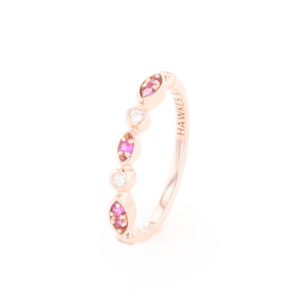 Pink Sapphire Simply Vintage Wedding Band