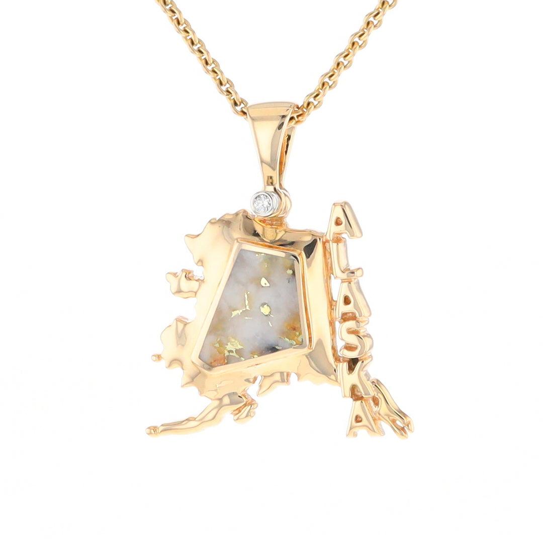 Alaska Gold Quartz Inlaid Pendant