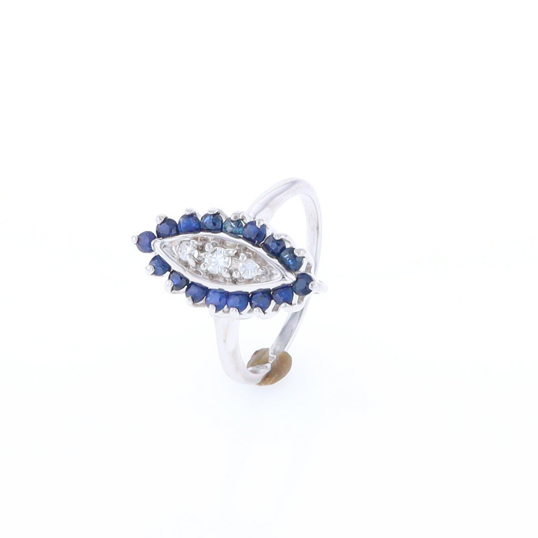 Marquise Cluster Sapphire Ring