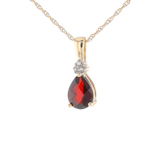 Pear Checkered Garnet Pendant