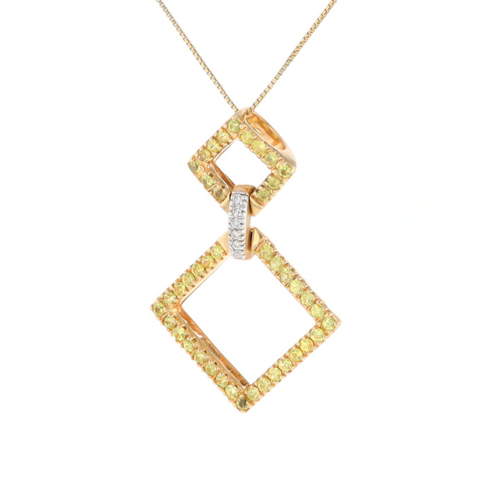 Yellow Sapphire Double Square Necklace