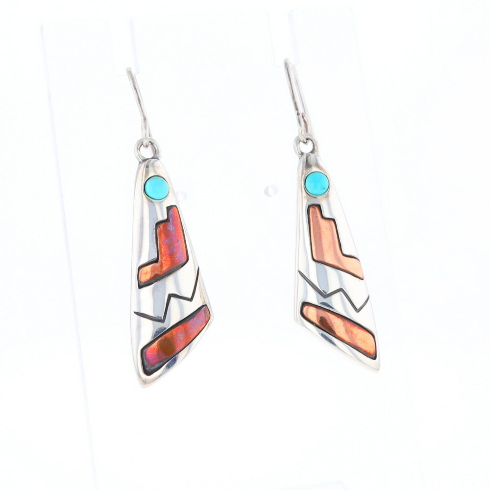 Native Triangle Turquoise Hook Earrings