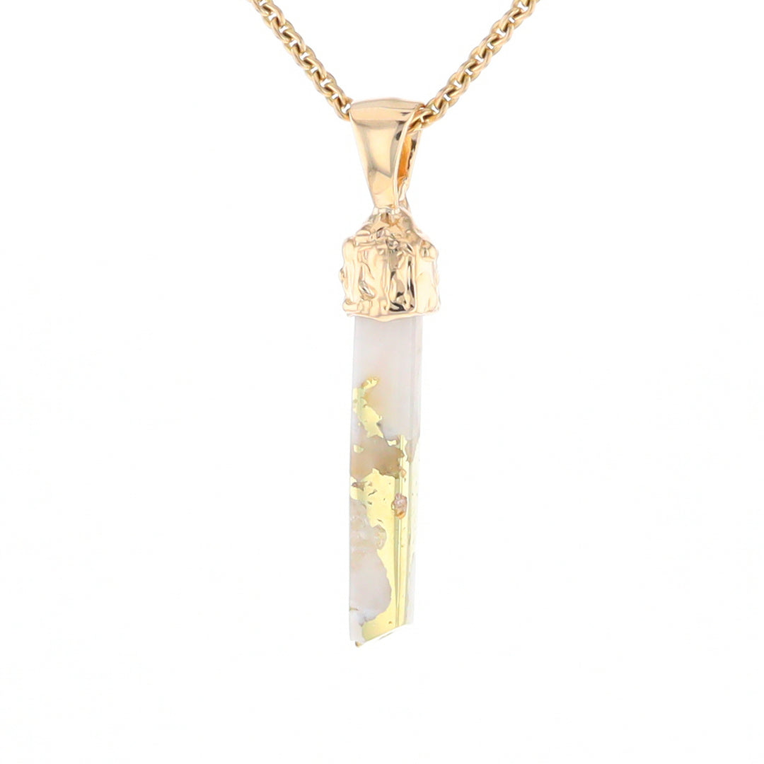 Gold Quartz Free Form Pendant