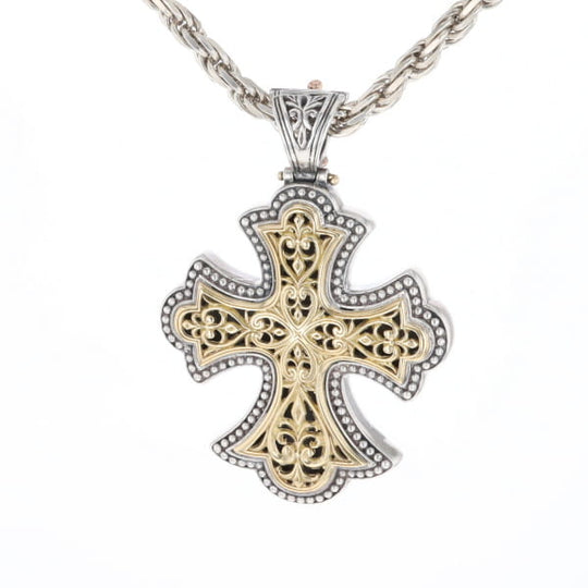 Sterling and 18K Gold Konstantino Cross Pendant