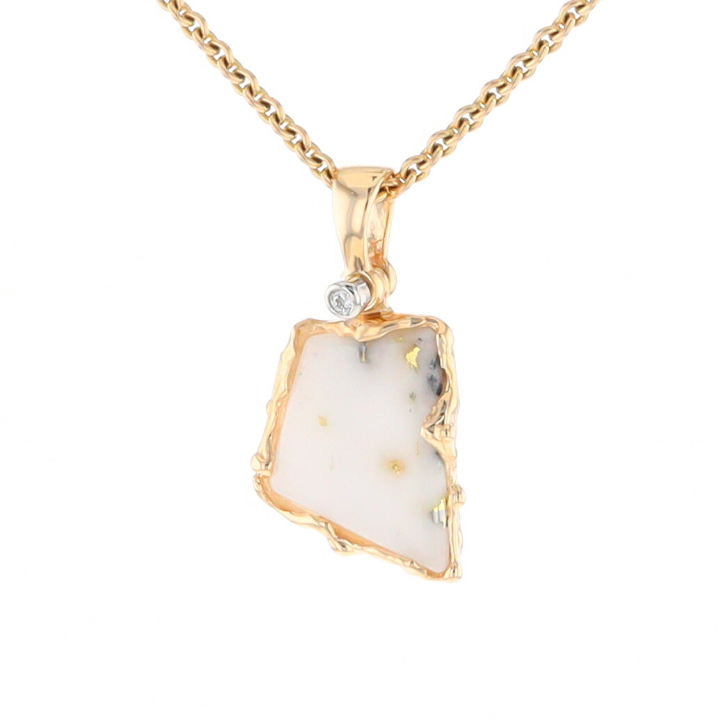 Gold Quartz Freeform Pendant (G2)