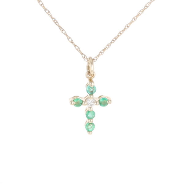 Small Emerald Cross Pendant