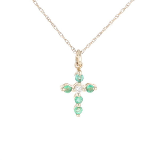 Small Emerald Cross Pendant