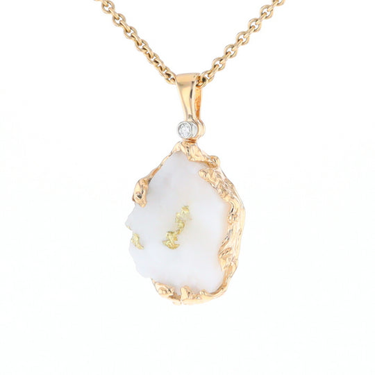 Rough Gold Quartz Freeform Pendant