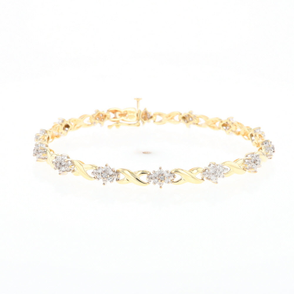 Diamond Cluster & Infinity Link Tennis Bracelet