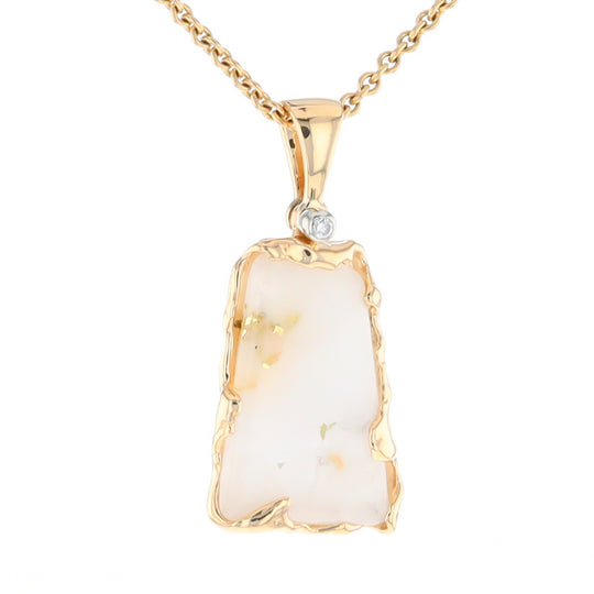 Gold Quartz Freeform Pendant  (G2)