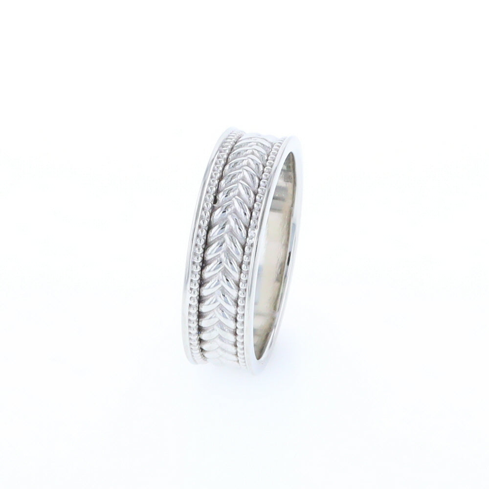 Braided White Gold Men's Ring