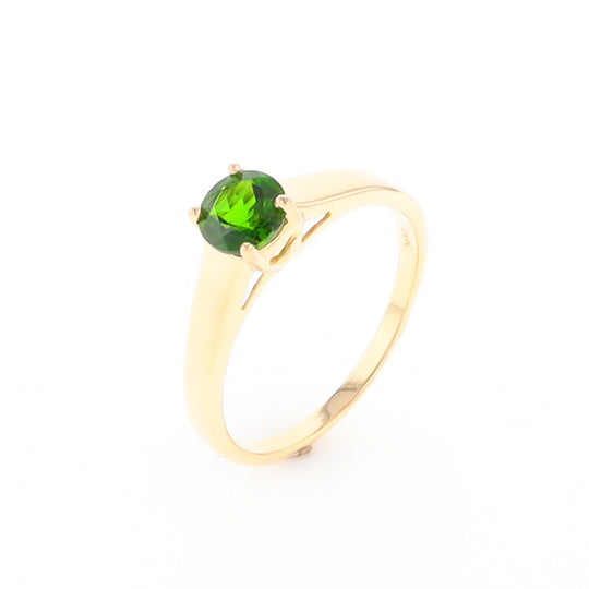 Chrome Diopside Solitaire Ring