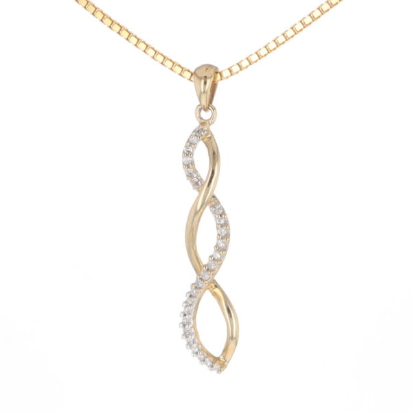 Ribbon Twist Diamond Pendant