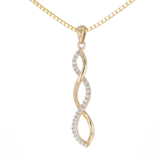 Ribbon Twist Diamond Pendant