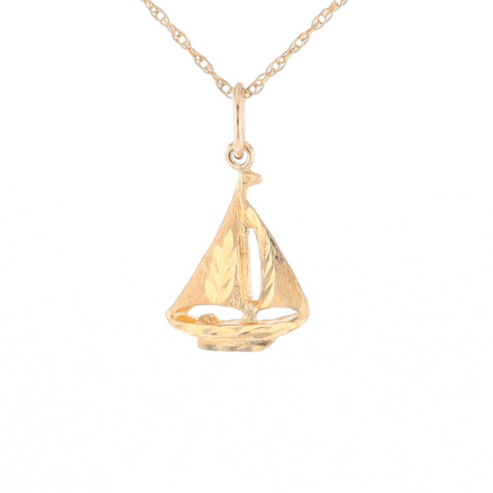 Yellow Gold Sailboat Pendant