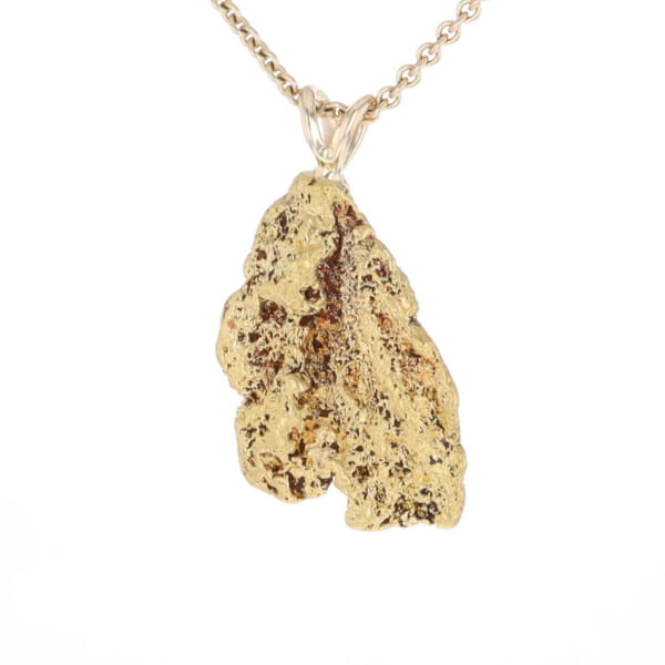 Gold Natural Nugget Flat Pendant