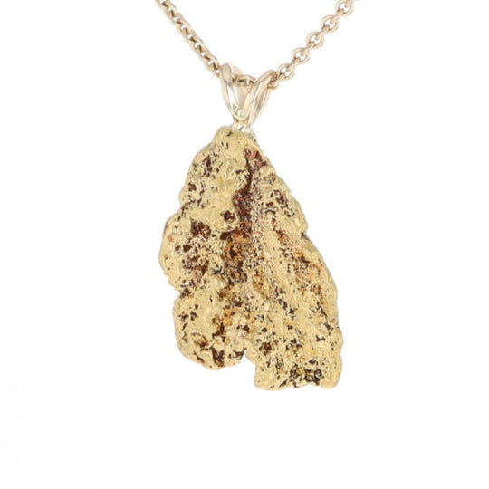 Gold Natural Nugget Flat Pendant