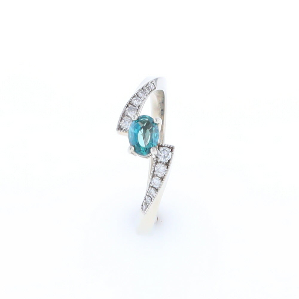 Alexandrite Twist Ring with Diamond Accents