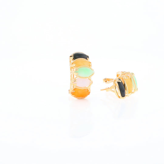 Multi-Color 5-Stone Earrings