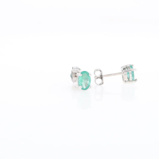 Oval Emerald Stud Earrings