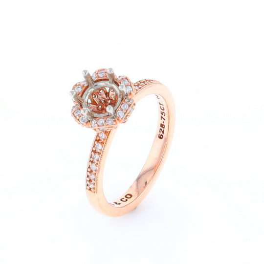 Semi-Mount Flower Engagement Ring