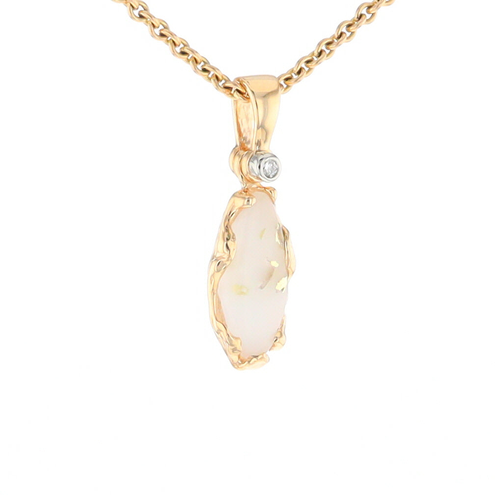 Gold Quartz Freeform Pendant (G2)