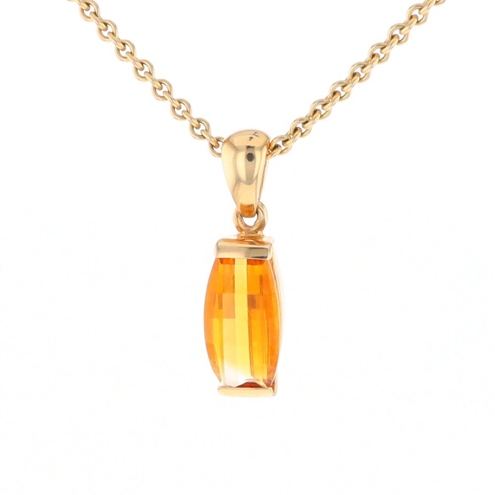 Fancy Cut Citrine Solitaire Pendant