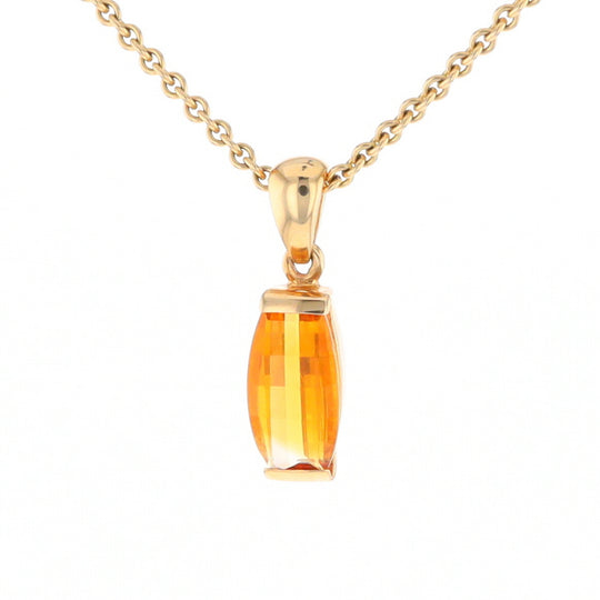 Fancy Cut Citrine Solitaire Pendant