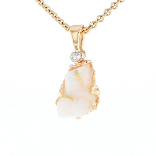 Rough Gold Quartz Freeform Pendant