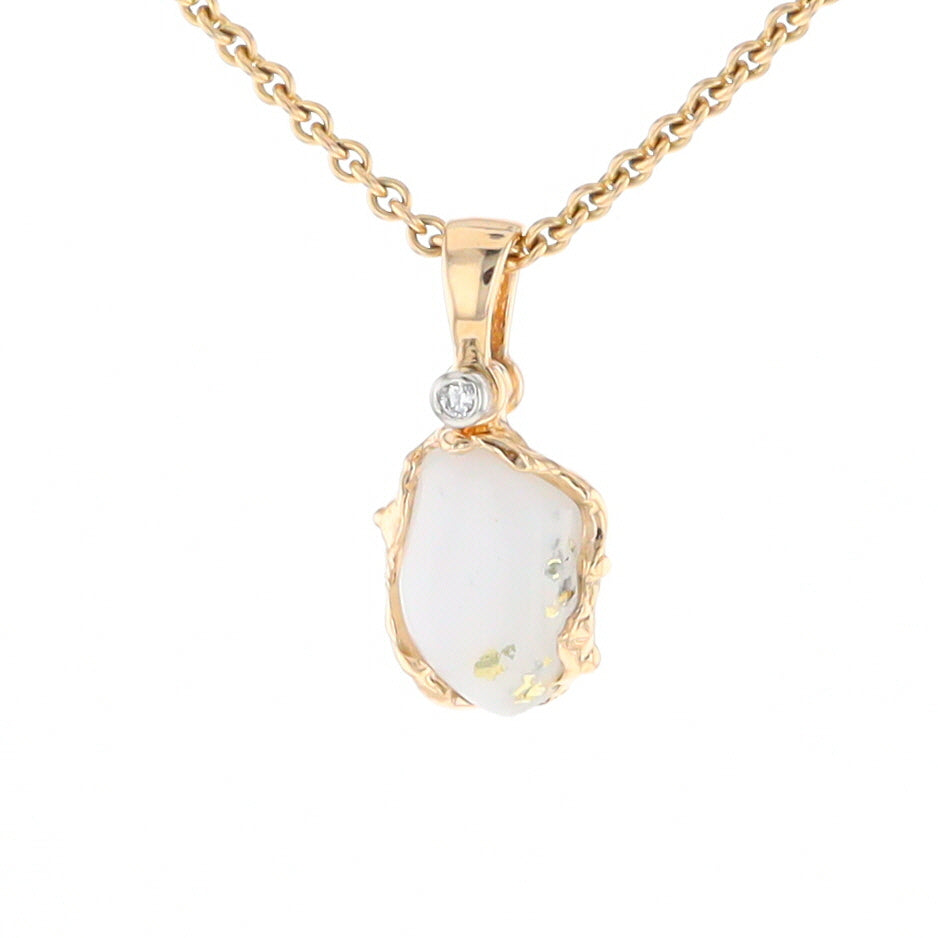 Gold Quartz Freeform Pendant (G2)